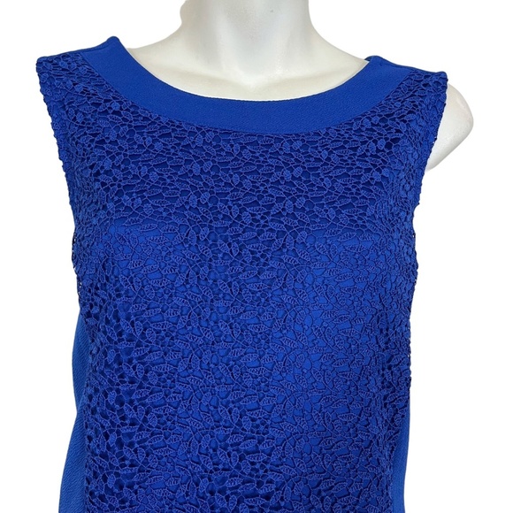 Apt 9 Womens Cobalt Blue Skater Lace Crochet Bodice Fit & Flare Circle Dress XL - Picture 2 of 16